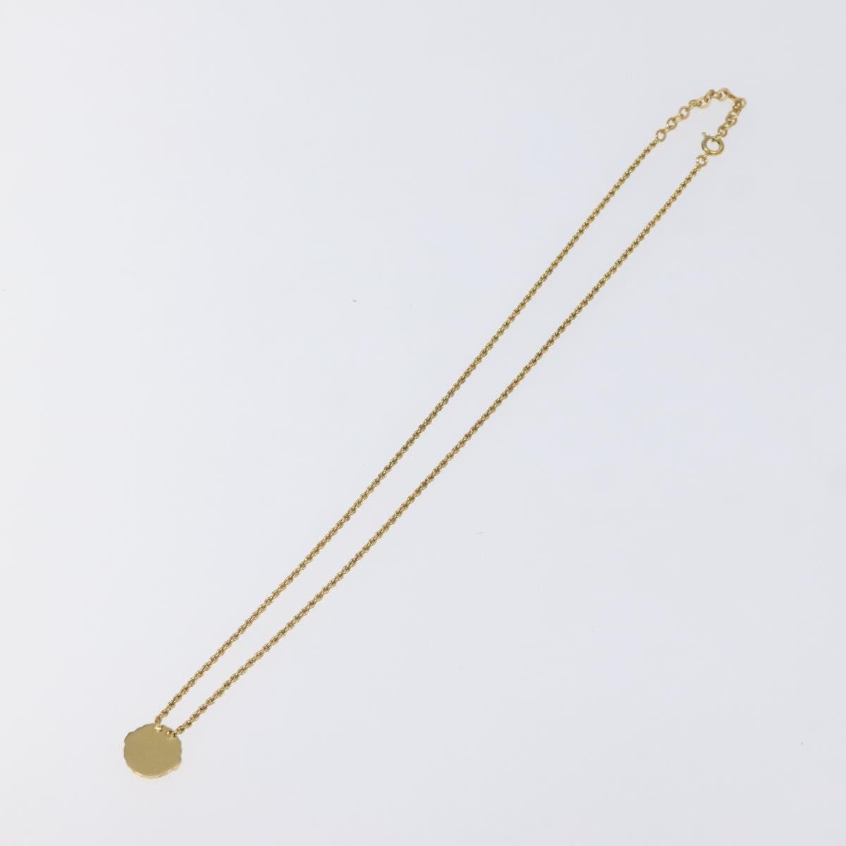 Christian Dior Vintage Logo Round Pendant Necklace Metal, GOLD, METAL, Necklace