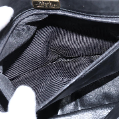 Bally Vintage Chain Shoulder Bag Quilted Leather, BLACK, LEATHER, Shoulder bag