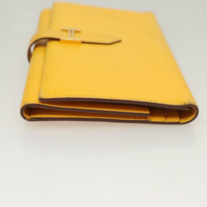 Hermes Bearn Wallet Epsom, YELLOW, LEATHER, Wallets