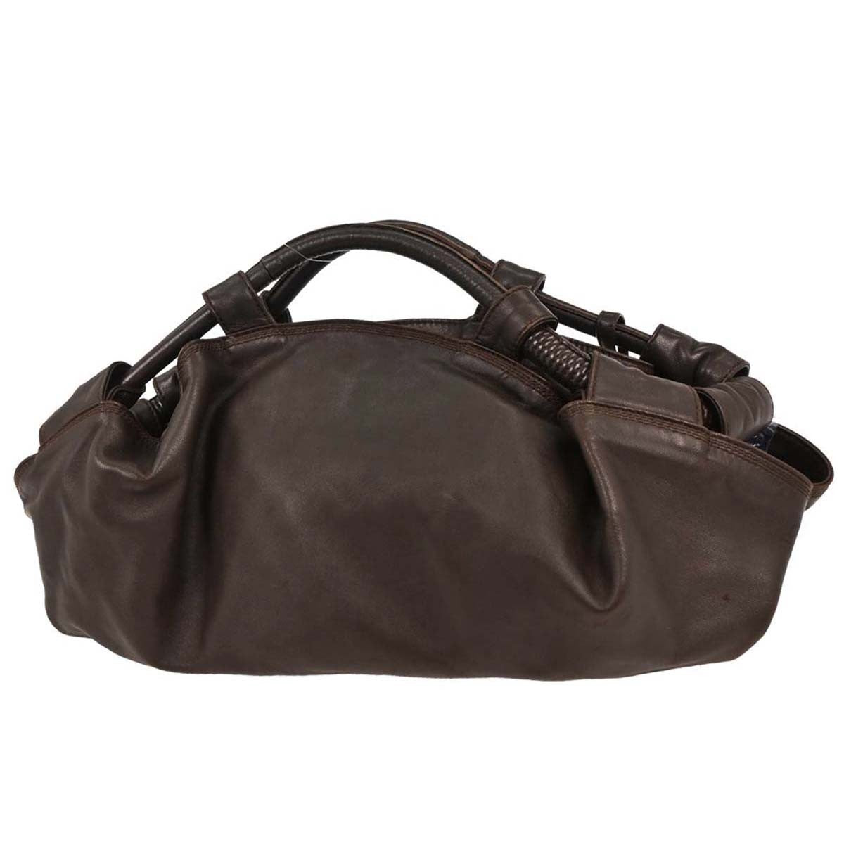 Loewe Anagram Logo Nappa Aire Hand Bag Leather, BROWN, LEATHER, Handbag