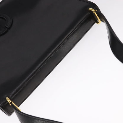 Christian Dior Vintage Shoulder Bag Leather, BLACK, LEATHER, Shoulder bag