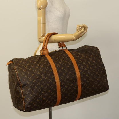 Louis Vuitton Keepall Bag Monogram Canvas, BROWN, CANVAS, Travel bag