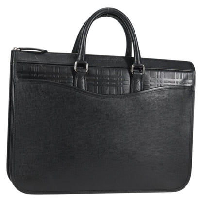 Burberry BUSINESS BAG BLACK LEATHER, BLACK, LEATHER, Briefcase