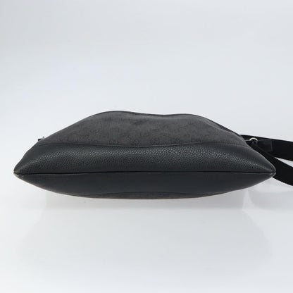 Gucci Zip Messenger Bag GG Denim, BLACK, CANVAS, Shoulder bag