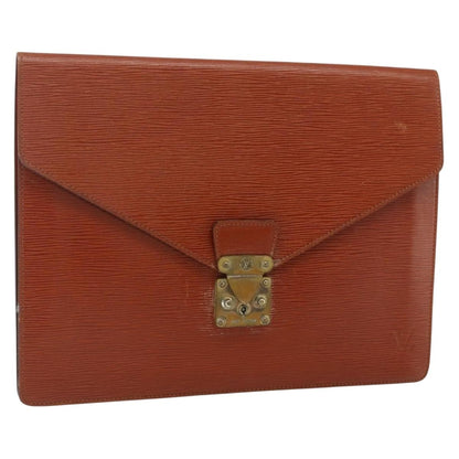 Louis Vuitton Porte-Documents Senateur Bag Epi Leather, Brown, Leather, Clutch