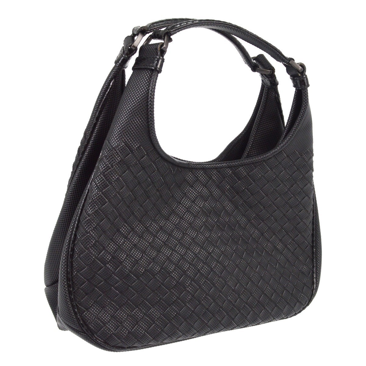 Bottega Veneta Campana Hobo Intrecciato Nappa, BLACK, LEATHER, Handbag