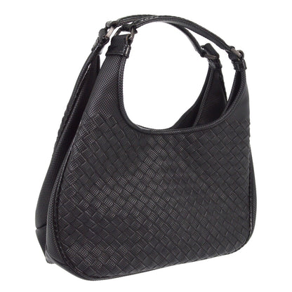 Bottega Veneta Campana Hobo Intrecciato Nappa, BLACK, LEATHER, Handbag