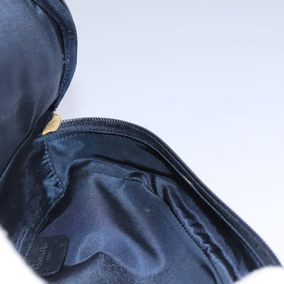 Christian Dior Vintage Saddle Coin Purse Diorissimo Canvas, NAVY, CANVAS, Clutche & pouche