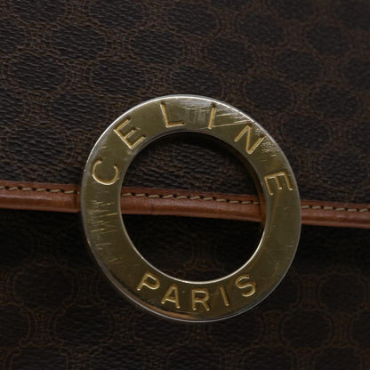 Celine Macadam Shoulder Bag Canvas, BROWN, PVC, Shoulder bag