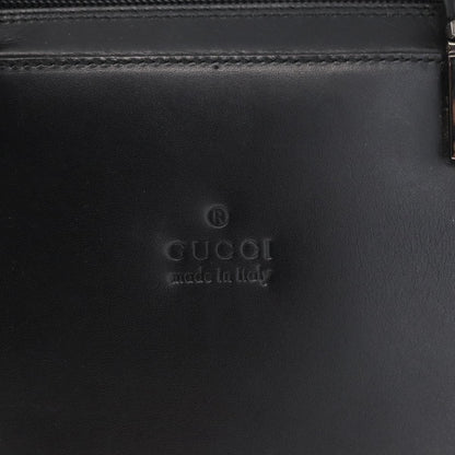 Gucci Vintage Bamboo Handle Bag Leather, BLACK, LEATHER, Handbag