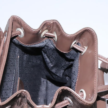 Gucci Vintage Bamboo Backpack Nylon and Patent Leather, BROWN, NYLON, Backpack