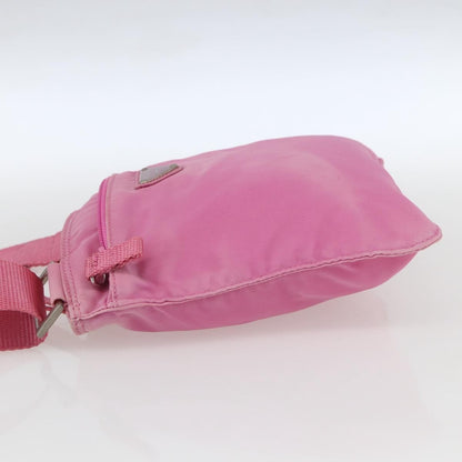 Prada Front Pocket Messenger Bag Tessuto, PINK, NYLON, Shoulder bag