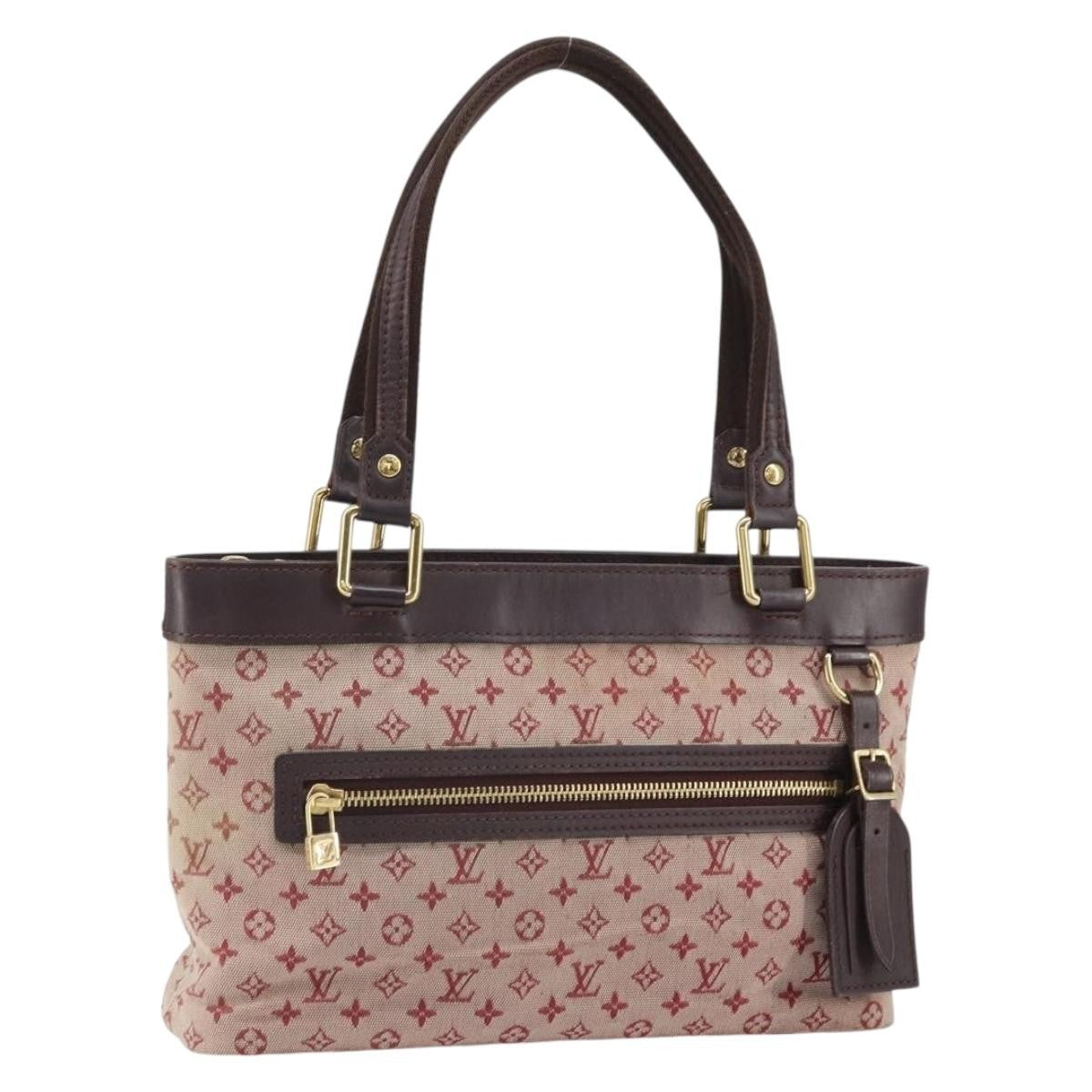 Louis Vuitton Lucille Handbag Mini Lin, RED, CANVAS, Handbag