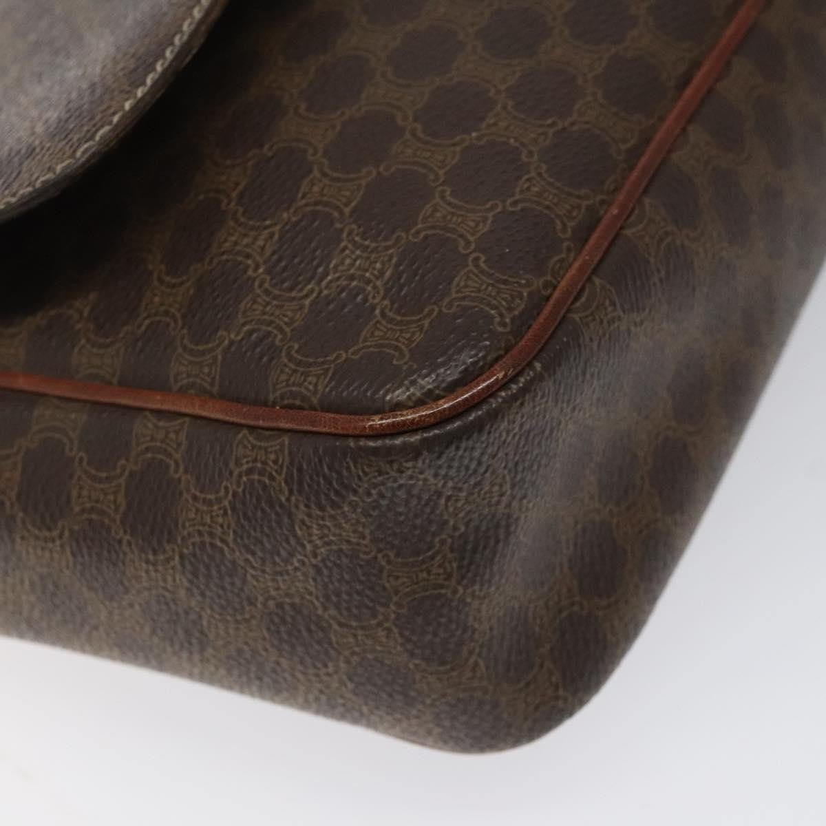 Celine Vintage Macadam Shoulder Bag Canvas, BROWN, CANVAS, Shoulder bag