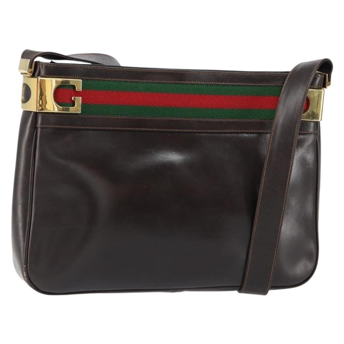 Gucci Sherry line shoulder bag Leather, BROWN, LEATHER, Shoulder bag