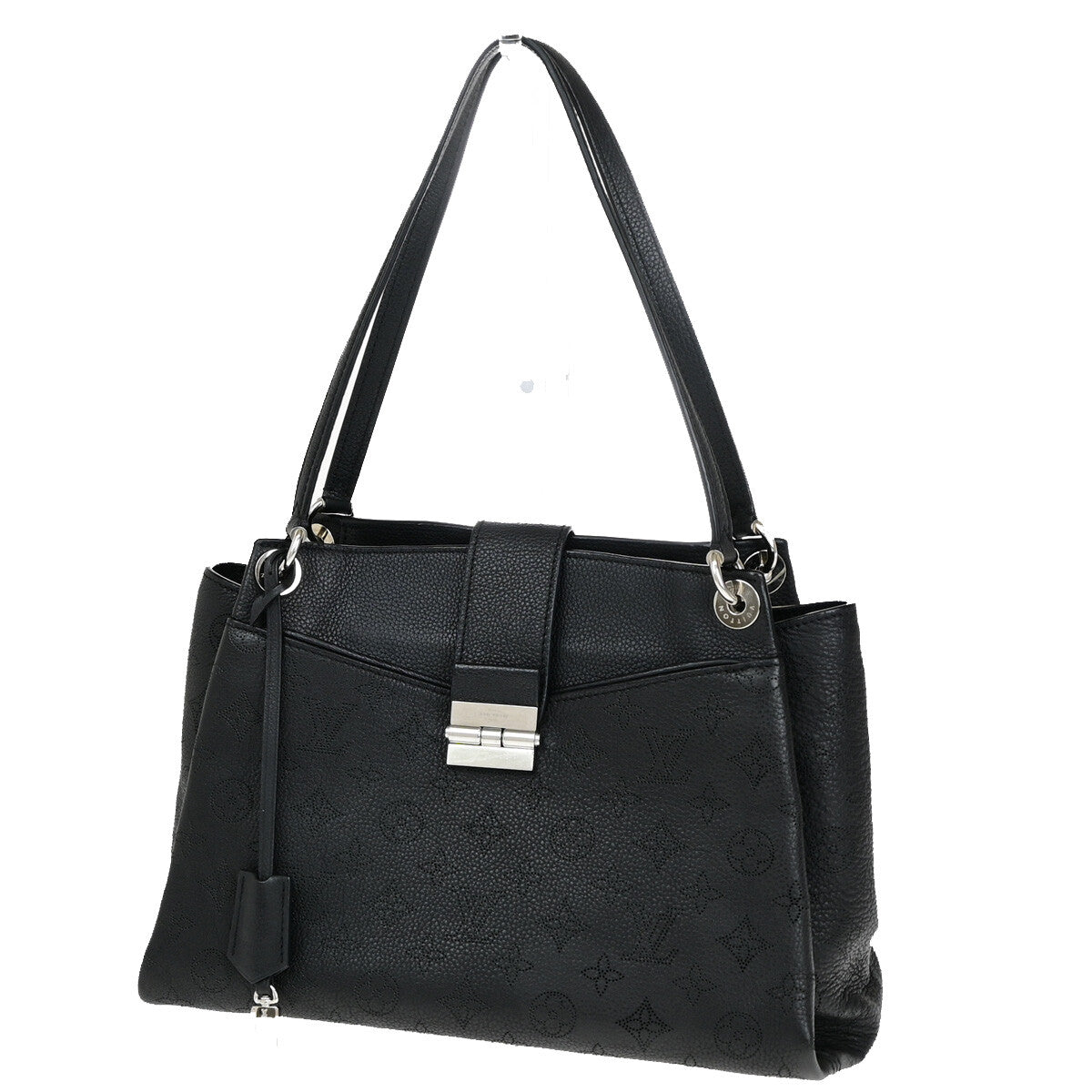 Louis Vuitton Sevres Handbag Mahina Leather, BLACK, LEATHER, Shoulder bag