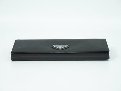 Prada Continental Wallet Tessuto, BLACK, NYLON, Wallets