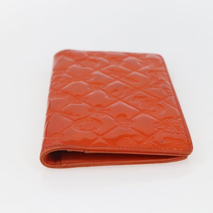 Chanel Lucky Symbols Yen Wallet Embossed Quilted Patent, Orange, Patent Leather, Wallet