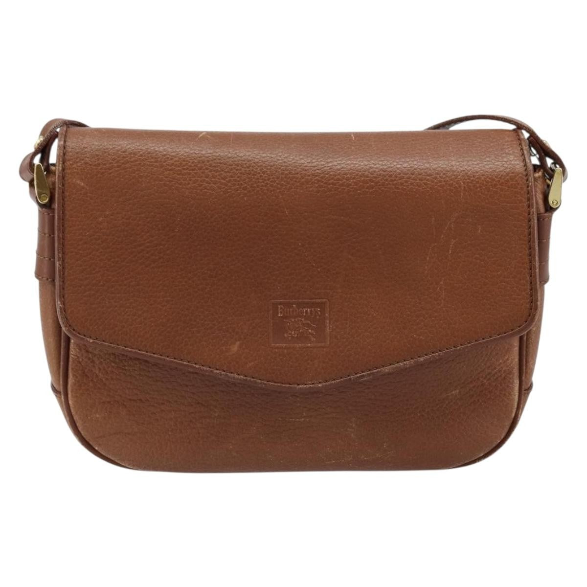 Burberry Flap Shoulder Bag Leather, BROWN, LEATHER, Shoulder bag