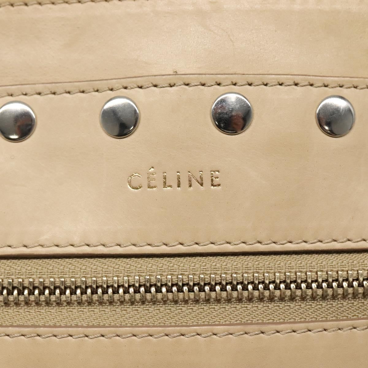 Celine Handbag Leather, BEIGE, LEATHER, Handbag