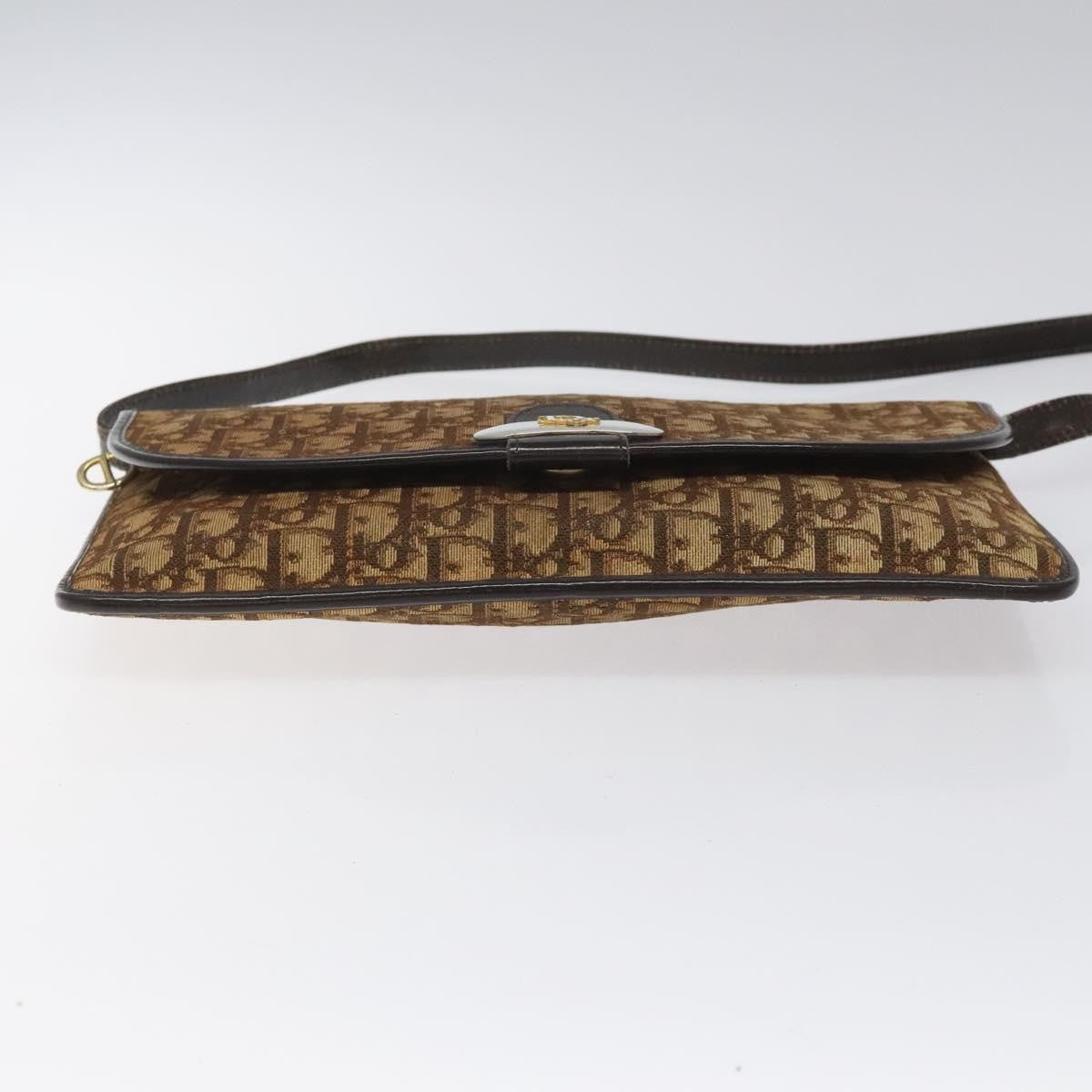 Christian Dior Vintage Trotter Shoulder Bag Canvas, BROWN, CANVAS, Shoulder bag