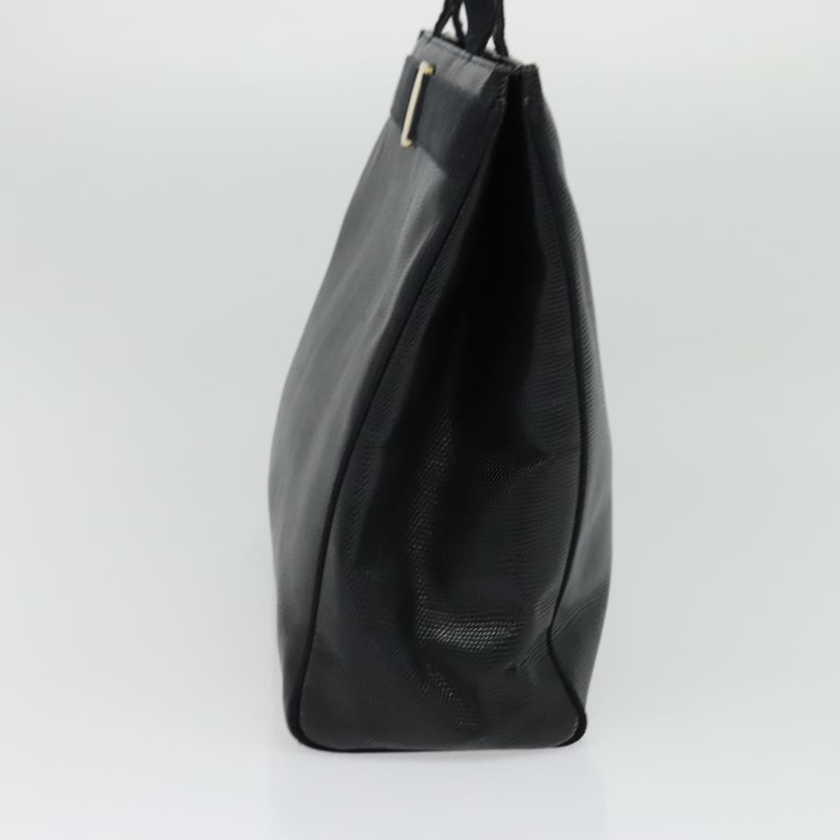 Salvatore Ferragamo Vintage Vara Bow Tote Lizard Embossed Leather, NAVY, LEATHER, Tote bag