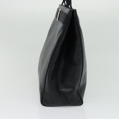 Salvatore Ferragamo Vintage Vara Bow Tote Lizard Embossed Leather, NAVY, LEATHER, Tote bag