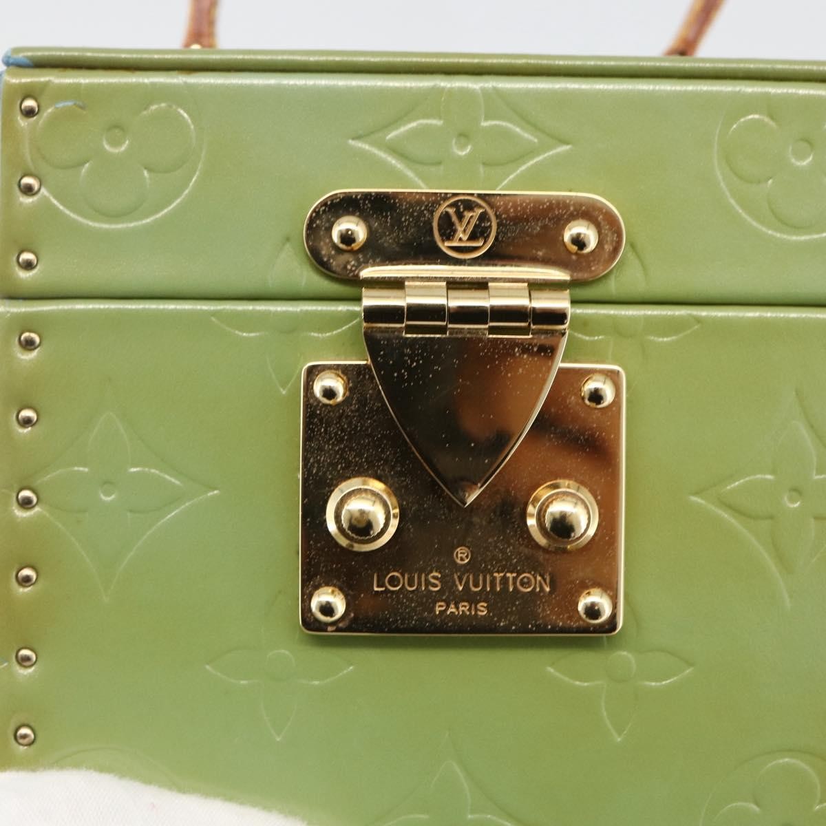 Louis Vuitton Bleecker Box Bag Monogram Vernis, GREEN, PATENT_LEATHER, Clutche & pouche