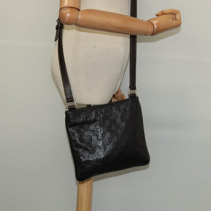 Gucci Zip Top Messenger Bag Guccissima Leather, BROWN, LEATHER, Shoulder bag