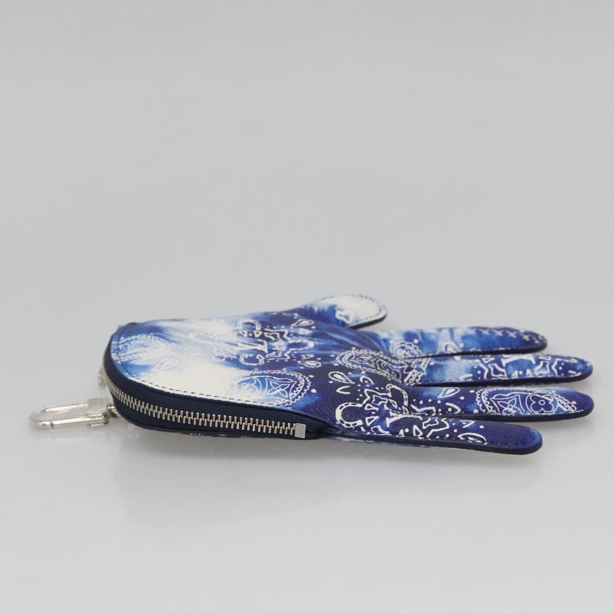 Louis Vuitton Key Pouch Bandana Monogram, BLUE, CANVAS, Wallets