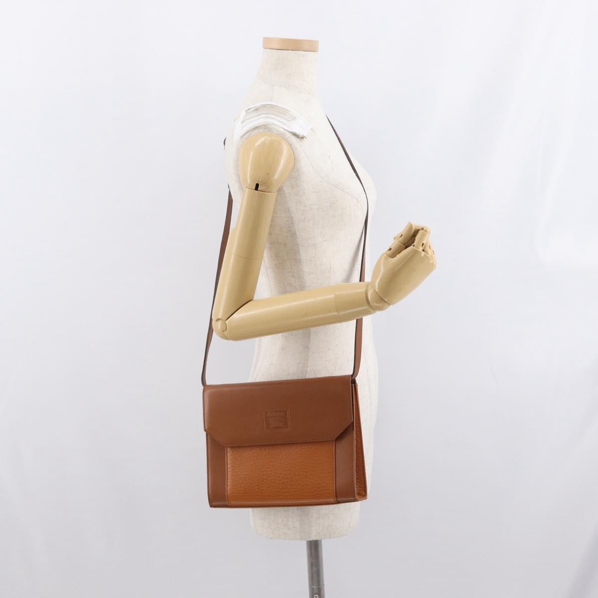 Burberry Vintage Shoulder Bag Leather, BROWN, LEATHER, Shoulder bag