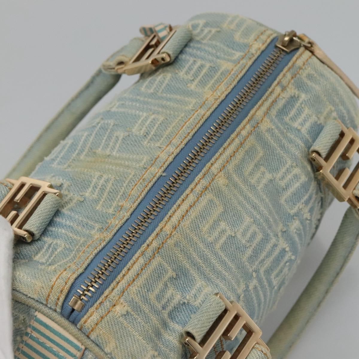 Fendi Boston Bag Denim, BLUE, DENIM_JEANS, Handbag