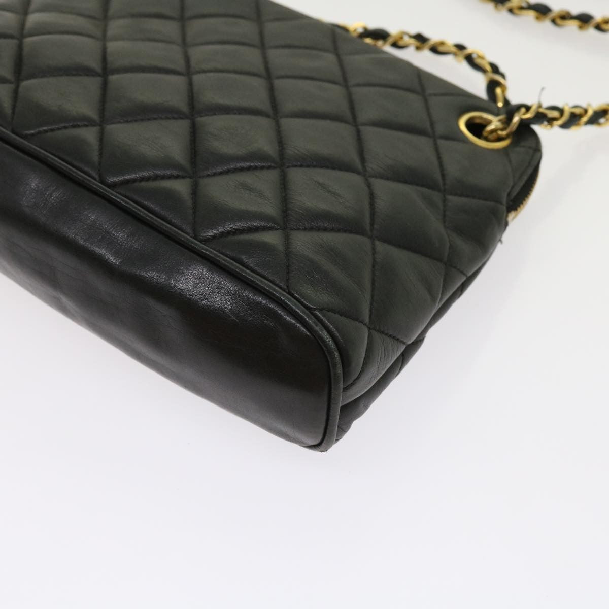 Chanel Chain Shoulder Bag Matelasse, BLACK, LEATHER, Shoulder bag