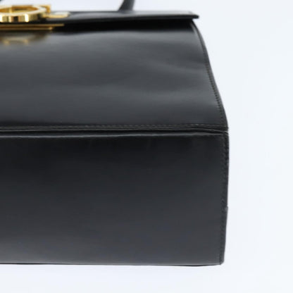Salvatore Ferragamo Gancini Convertible Top Handle Bag Leather, BLACK, LEATHER, Handbag