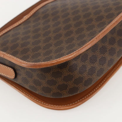 Celine Vintage Macadam Shoulder Bag Canvas and Leather, Brown, PVC, Shoulder Bag