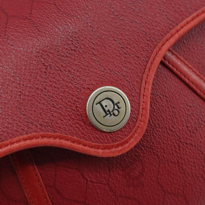 Christian Dior Vintage Honeycomb Shoulder Bag Canvas, RED, PVC, Shoulder bag