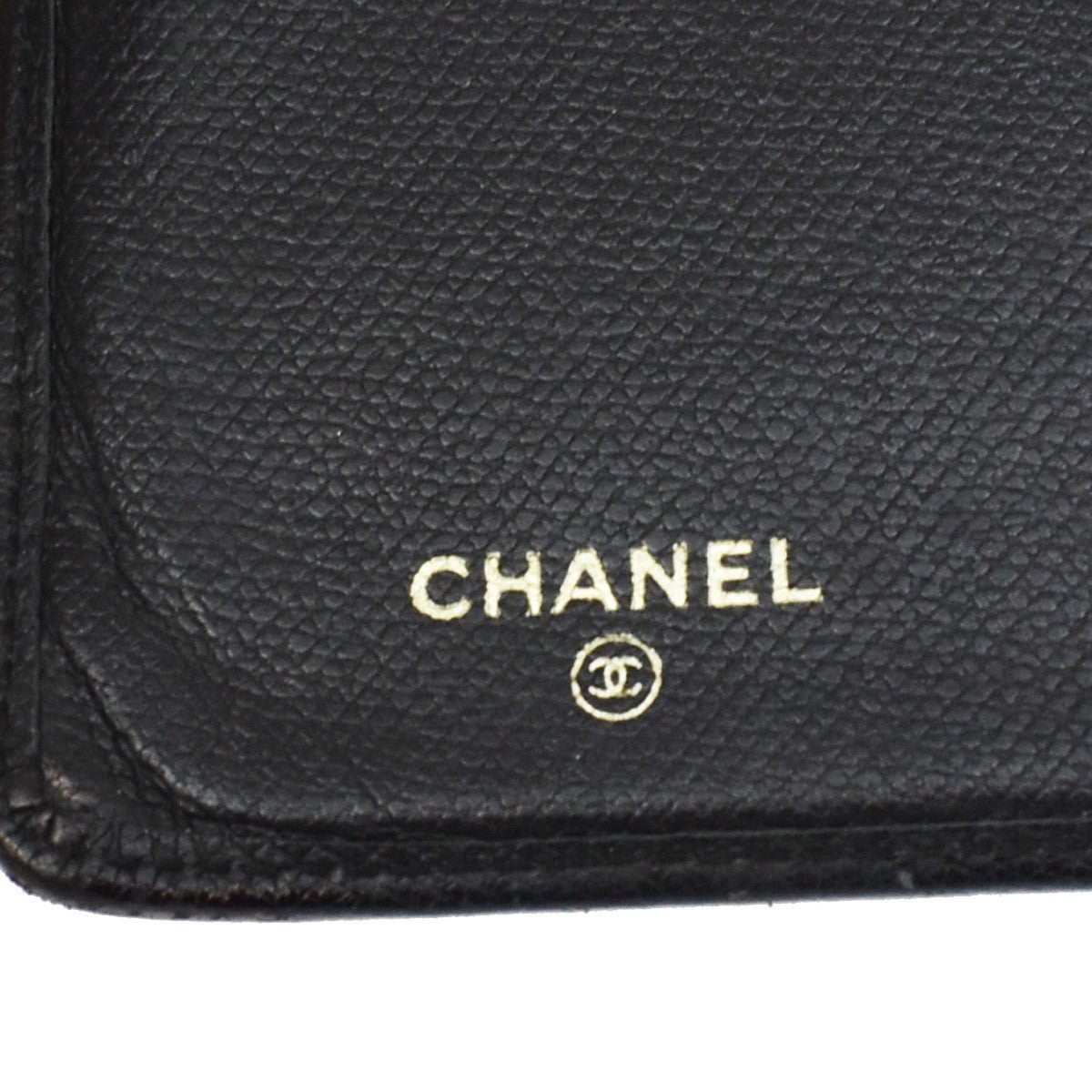 Chanel CC Button Bi-Fold Wallet Leather, BLACK, LEATHER, Wallets