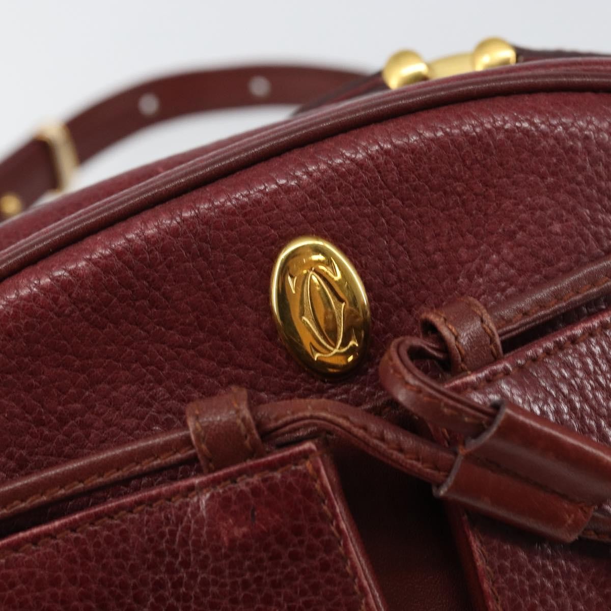 cartier Tasseled Must de Cartier Crossbody Bag Leather, BURGUNDY, LEATHER, Shoulder bag