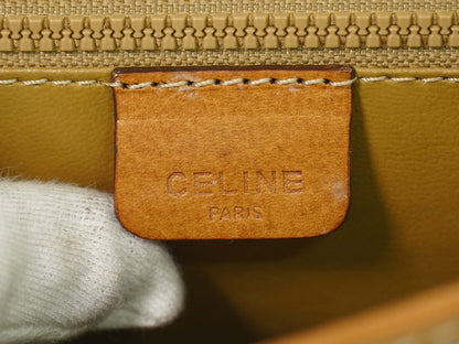 Celine Vintage Macadam Shoulder Bag Canvas, BEIGE, CANVAS, Shoulder bag