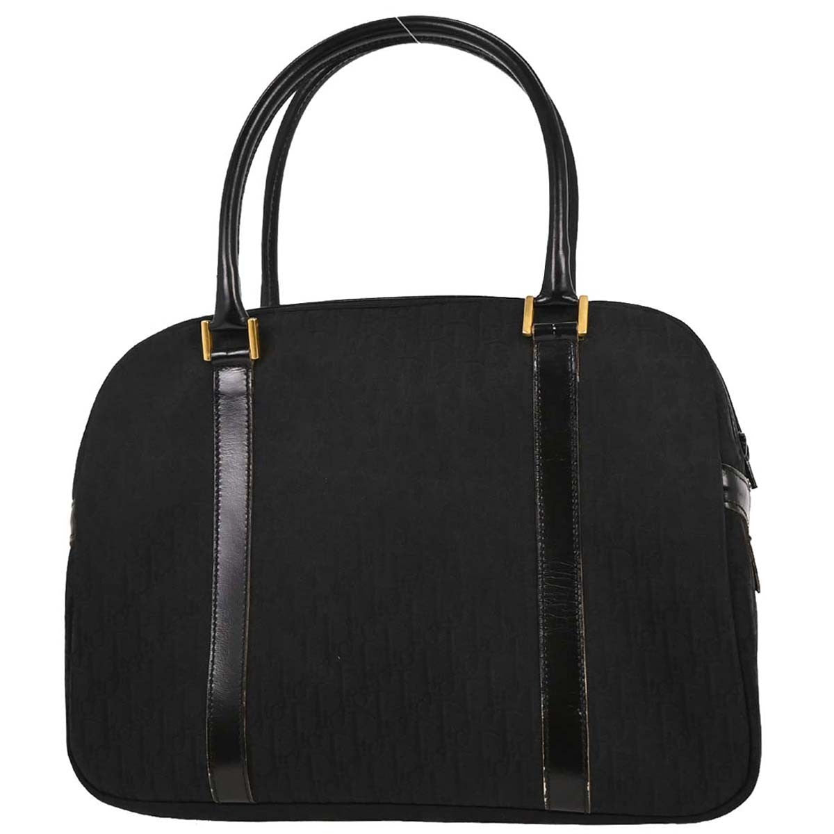 Christian Dior Vintage CD Trotter Handbag Canvas, BLACK, CANVAS, Handbag
