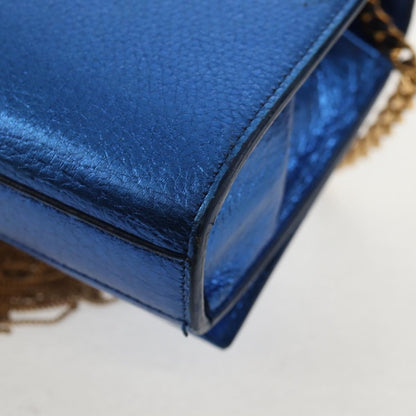 Saint Laurent Classic Monogram Tassel Crossbody Bag Leather, BLUE, LEATHER, Shoulder bag