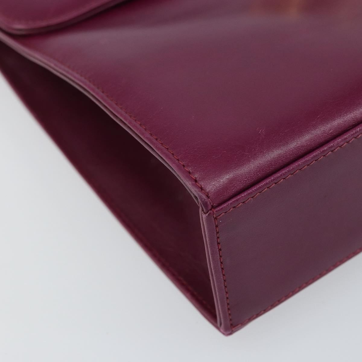 Salvatore Ferragamo Gancini Shoulder Bag Leather, PURPLE, LEATHER, Shoulder bag