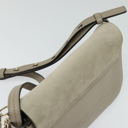 Chloe Faye Shoulder Bag Leather and Suede, GRAY, LEATHER, Shoulder bag