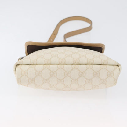 Gucci Flap Messenger GG Coated Canvas, Beige, Canvas, Shoulder Bag