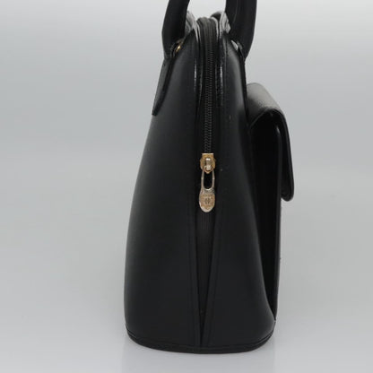 Celine Circle Logo Handbag Leather, BLACK, LEATHER, Handbag