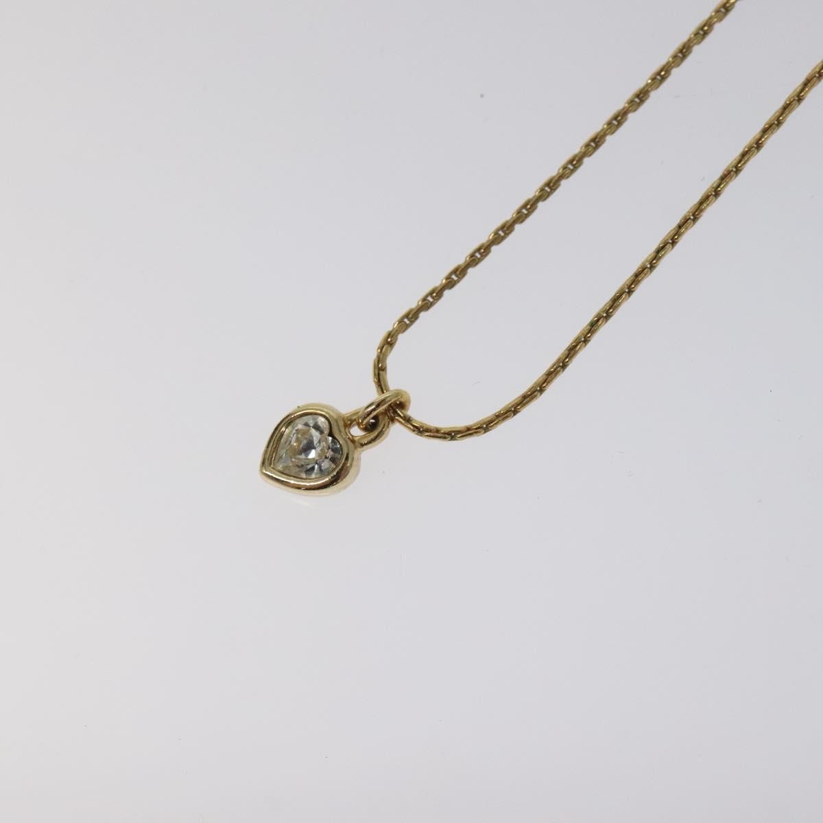 Christian Dior Heart Charm Necklace Metal, GOLD, METAL, Necklace
