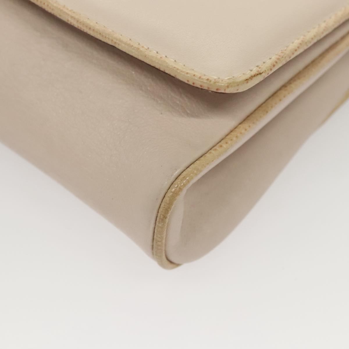 Celine Flap Shoulder Bag Leather, BEIGE, LEATHER, Shoulder bag