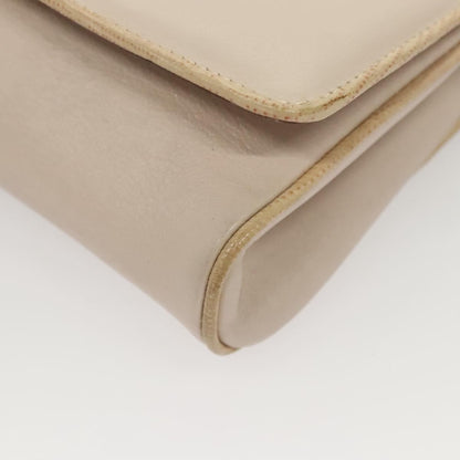 Celine Flap Shoulder Bag Leather, BEIGE, LEATHER, Shoulder bag
