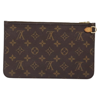 Louis Vuitton Neverfull Pochette Monogram Canvas, BROWN, CANVAS, Tote bag