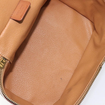 Celine Vintage Double Zip Vanity Case Macadam Coated Canvas, BROWN, CANVAS, Toiletry Case